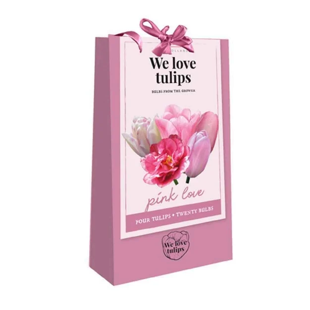 1 sac cadeau 20 tulipes 'we love tulips' pink love calibre : 11/12