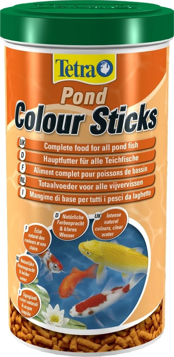 Aliment complet pour les poisssons de bassin avec activateur de couleur - Tetrapond colour stick 1L