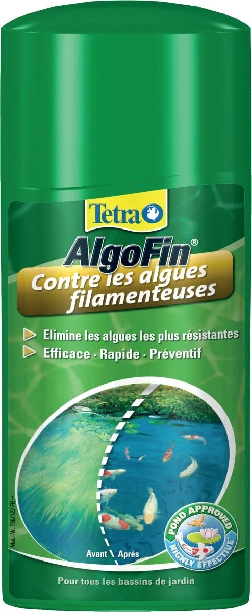 Anti algue pour bassin de jardin - élimine la majorité des algues - Tetra pond Algofin - 500 ml