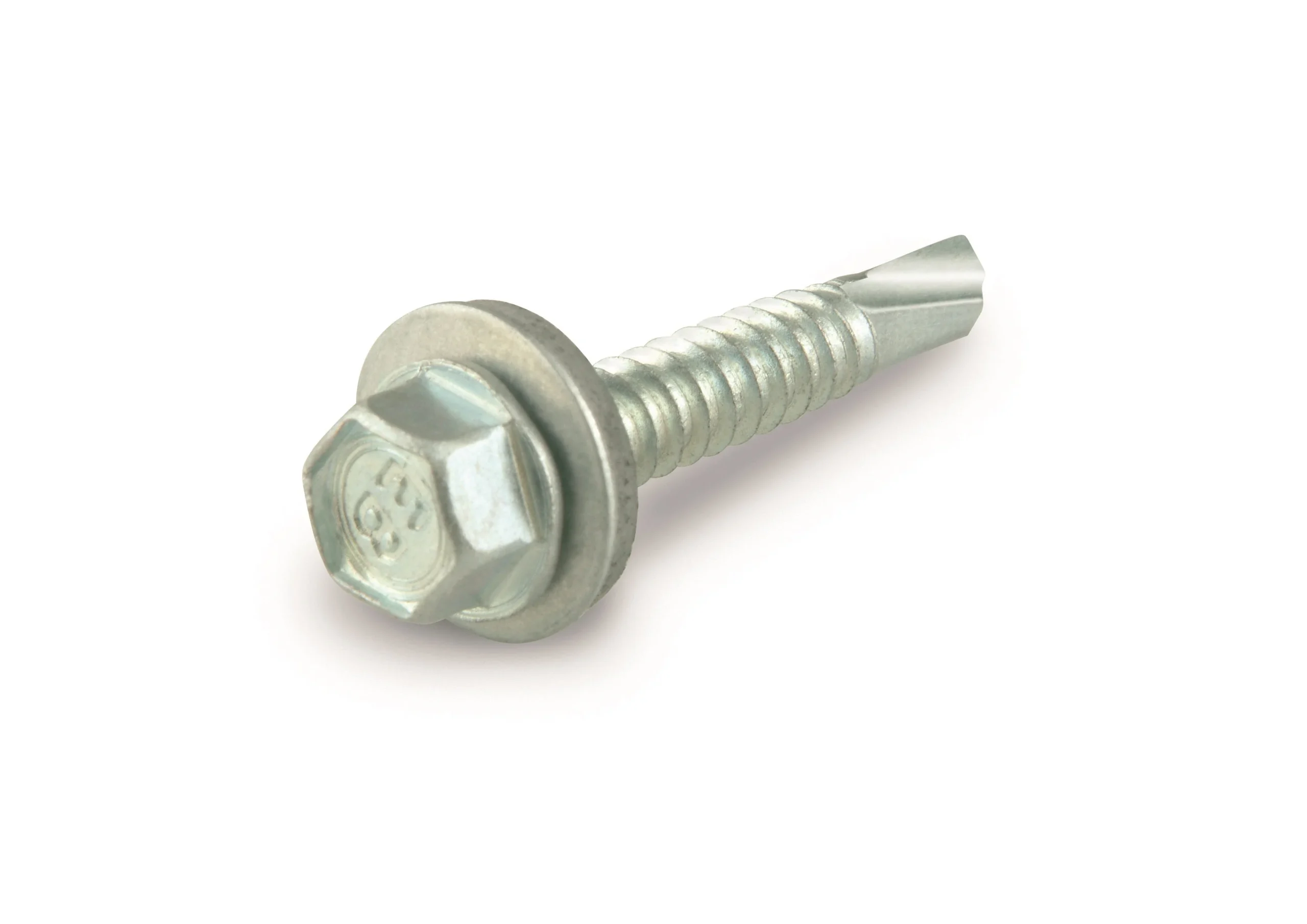 Vis tôle autoforeuse - Tête hexagonale - En acier zingué + rondelle - 4.8 x 19 mm