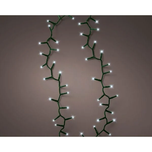 Guirlande lumineuse - Blanc froid - 16 m - extérieur - câble vert