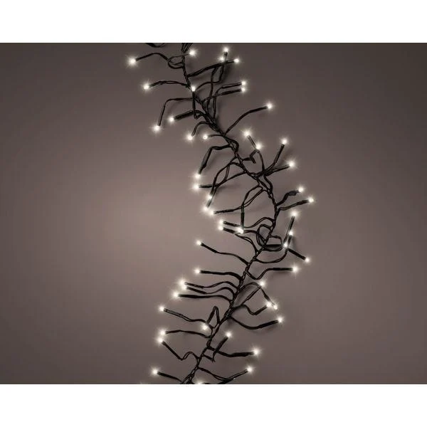 Guirlande lumineuse en grappes - Blanc chaud - 14 m - extérieur - câble noir